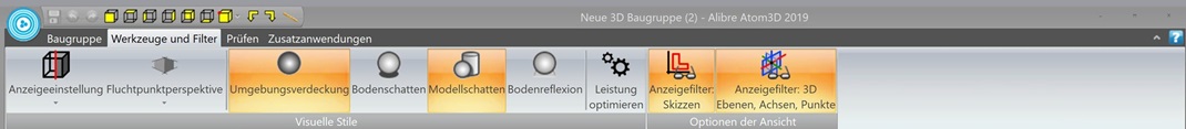 Alibre Atom 3D Baugruppe - Werkzeuge und Filter