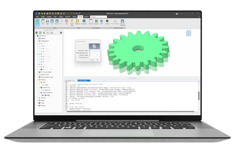Skripterstellung in Alibre Software