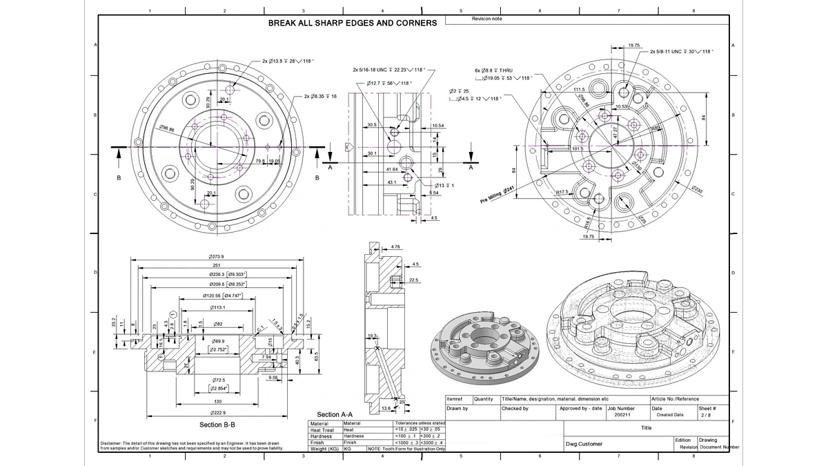 Zeichenplan aus Alibre Design